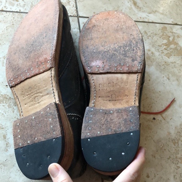 BED STU Handcrafted bench made Cobbler Series genuine leather shoes. - Picture 6 of 8